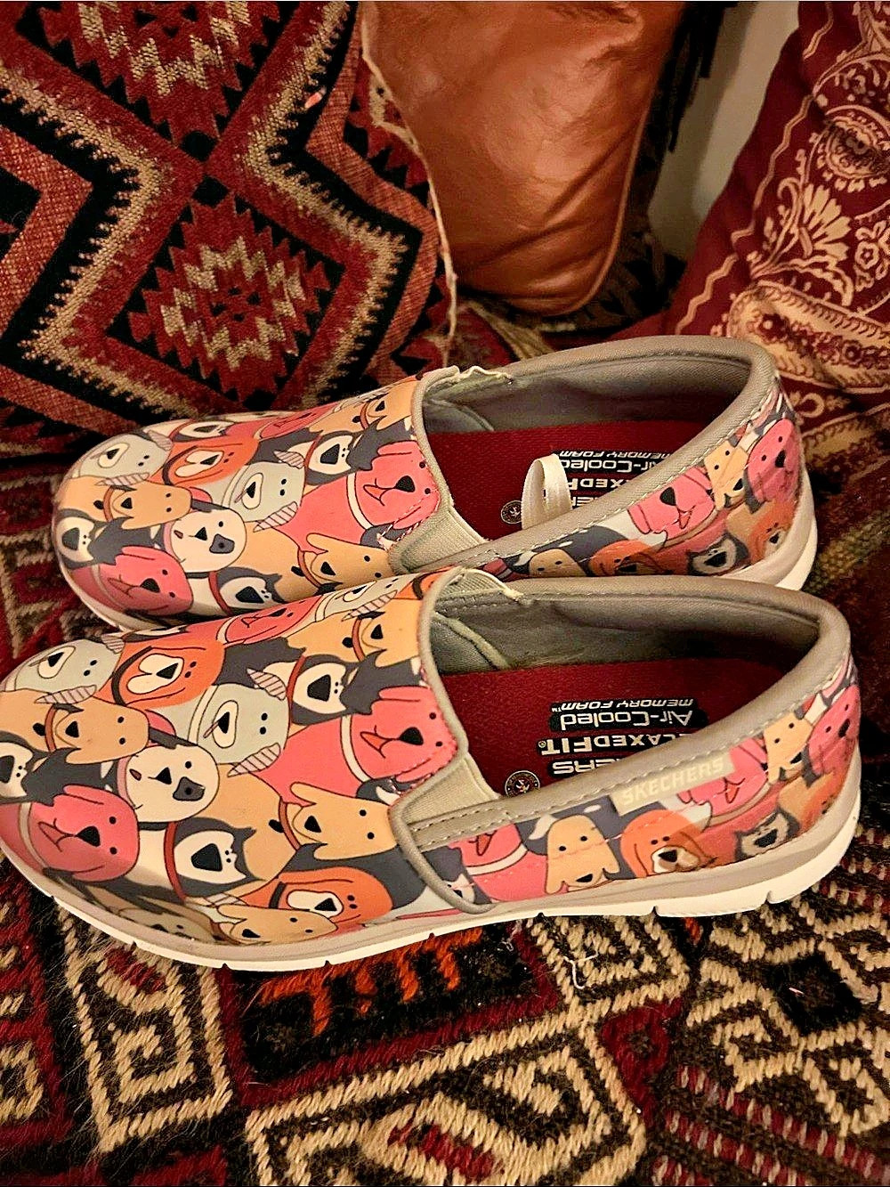 Skechers dog Printed Casual Sneakers Pink & Black